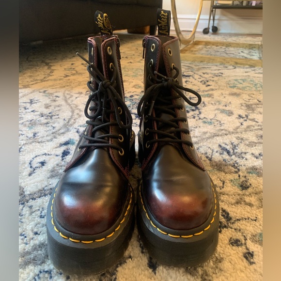Dr. Martens Vegan Jadon II Platform Boots in Cherry Arcadia - Picture 2 of 6